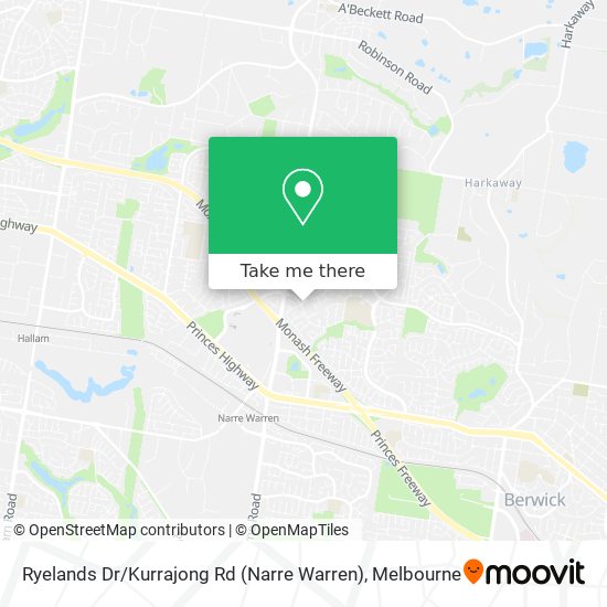 Mapa Ryelands Dr / Kurrajong Rd (Narre Warren)