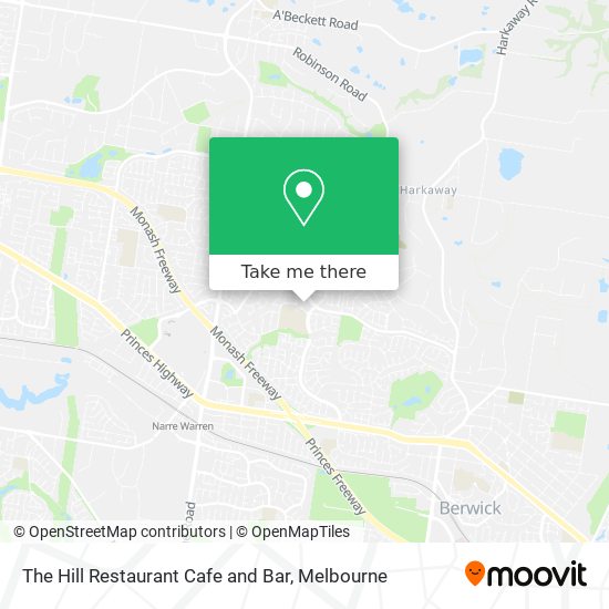 The Hill Restaurant Cafe and Bar map