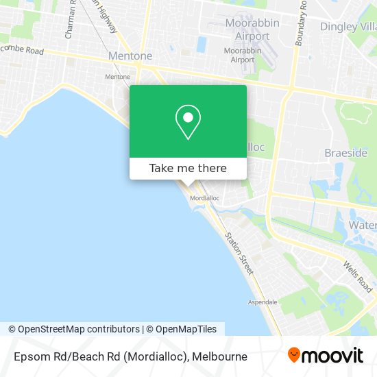 Epsom Rd/Beach Rd (Mordialloc) map