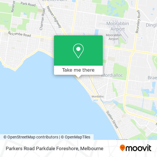 Mapa Parkers Road Parkdale Foreshore