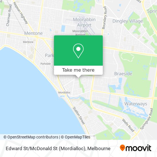 Mapa Edward St / McDonald St (Mordialloc)