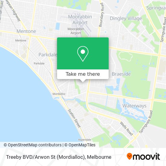 Treeby BVD / Arwon St (Mordialloc) map