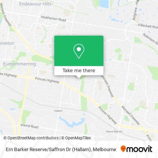 Ern Barker Reserve / Saffron Dr (Hallam) map