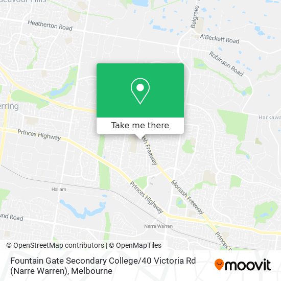 Mapa Fountain Gate Secondary College / 40 Victoria Rd (Narre Warren)