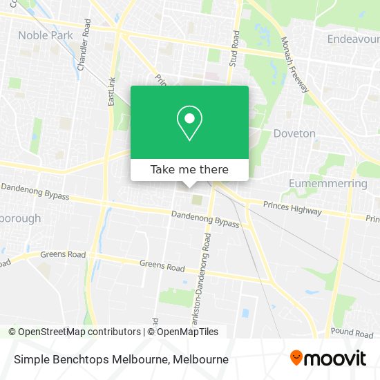 Simple Benchtops Melbourne map