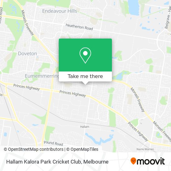 Hallam Kalora Park Cricket Club map