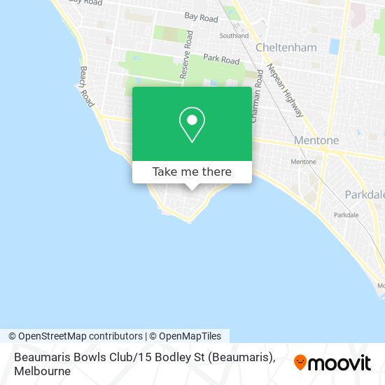 Beaumaris Bowls Club / 15 Bodley St map