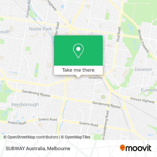 Mapa SUBWAY Australia