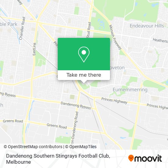 Dandenong Southern Stingrays Football Club map