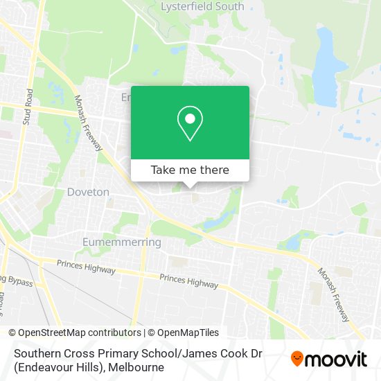 Mapa Southern Cross Primary School / James Cook Dr (Endeavour Hills)