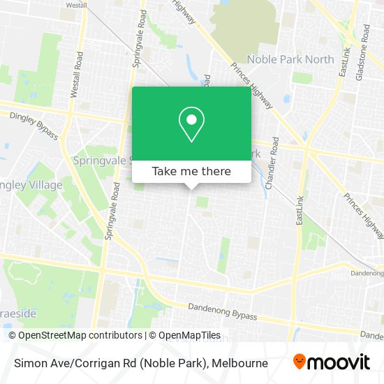 Mapa Simon Ave / Corrigan Rd (Noble Park)