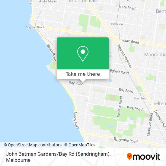 Mapa John Batman Gardens / Bay Rd (Sandringham)