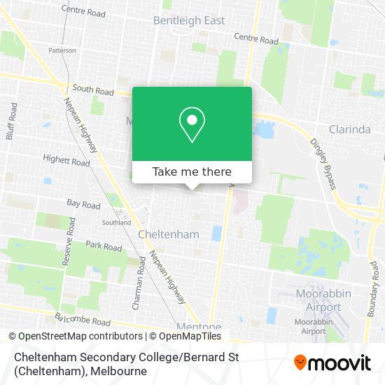 Mapa Cheltenham Secondary College / Bernard St
