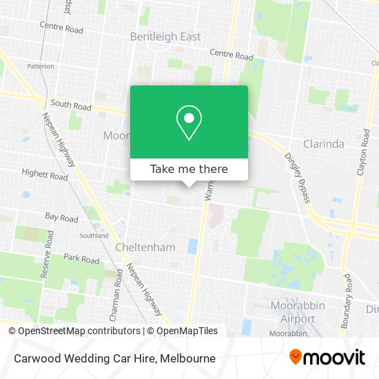 Carwood Wedding Car Hire map