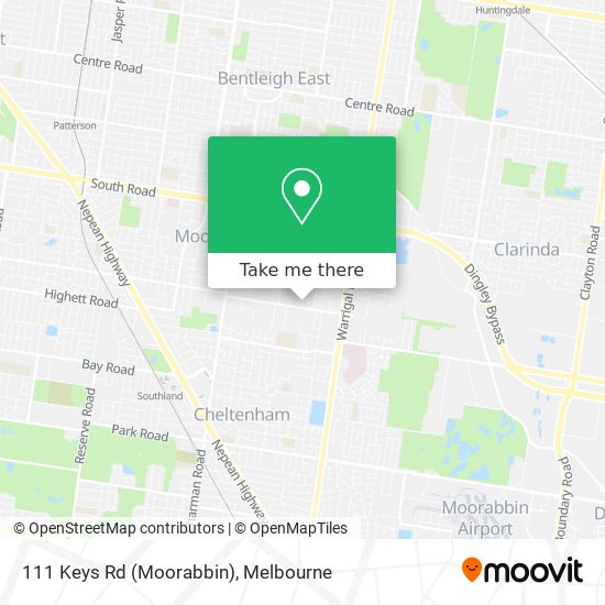 111 Keys Rd (Moorabbin) map