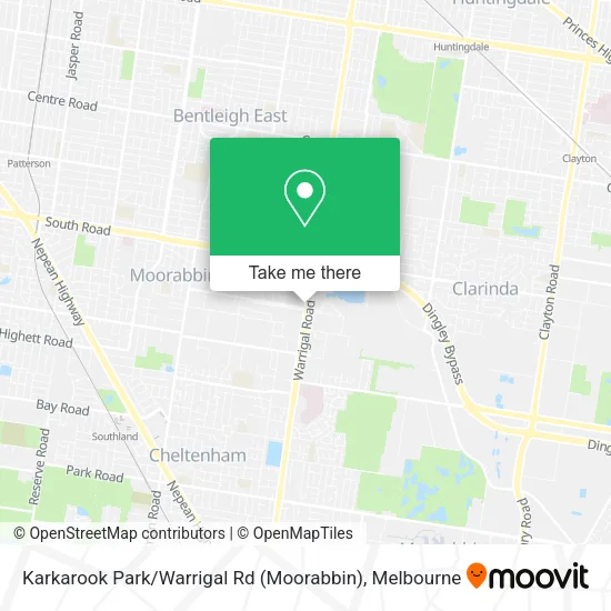 Karkarook Park / Warrigal Rd (Moorabbin) map