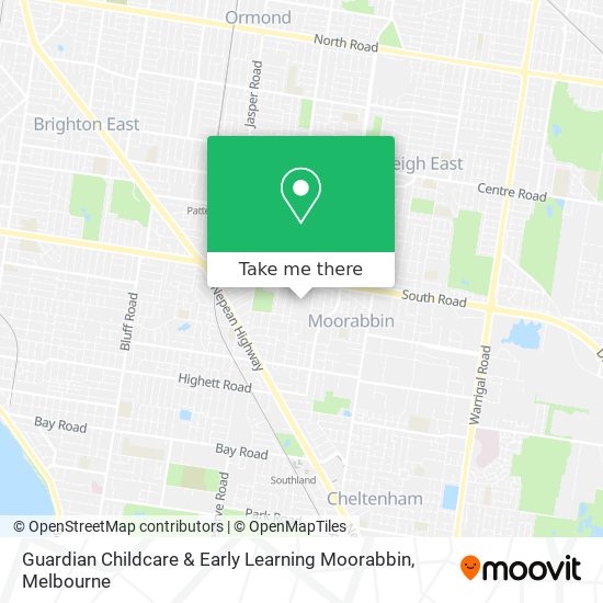 Mapa Guardian Childcare & Early Learning Moorabbin