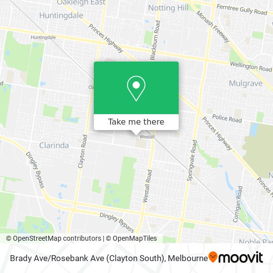 Brady Ave / Rosebank Ave (Clayton South) map