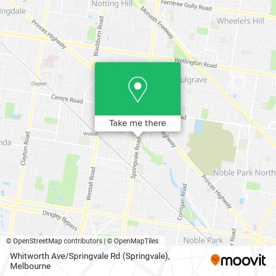 Mapa Whitworth Ave / Springvale Rd