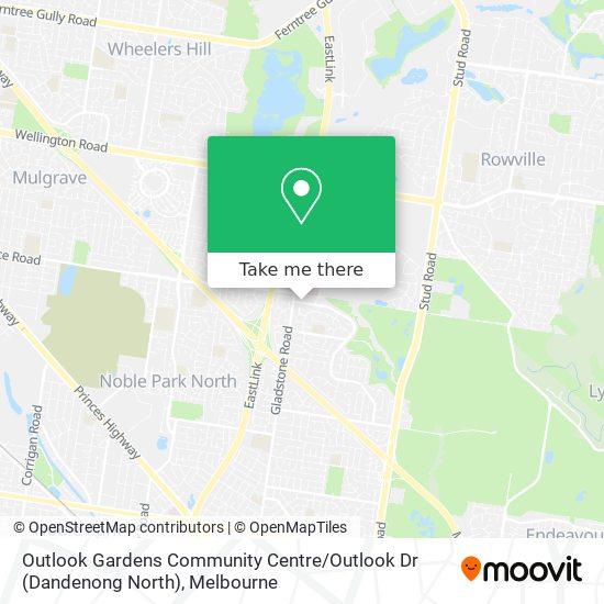 Mapa Outlook Gardens Community Centre / Outlook Dr (Dandenong North)