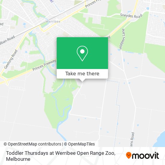 Toddler Thursdays at Werribee Open Range Zoo map