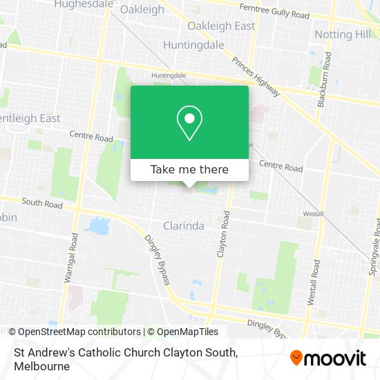 St Andrew's Catholic Church Clayton South map