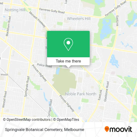 Mapa Springvale Botanical Cemetery