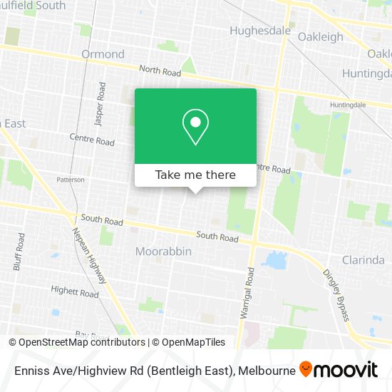 Mapa Enniss Ave / Highview Rd (Bentleigh East)