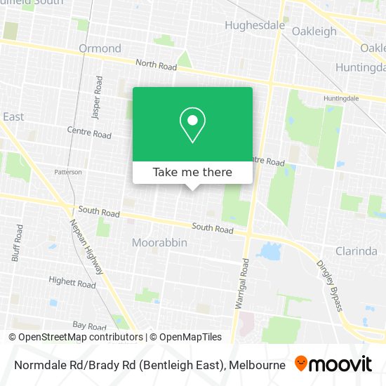 Mapa Normdale Rd / Brady Rd (Bentleigh East)