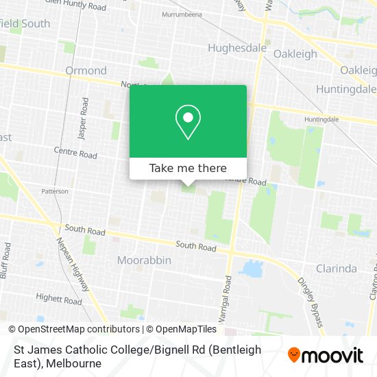 Mapa St James Catholic College / Bignell Rd (Bentleigh East)