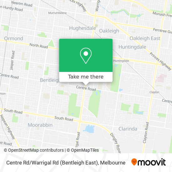 Mapa Centre Rd / Warrigal Rd (Bentleigh East)