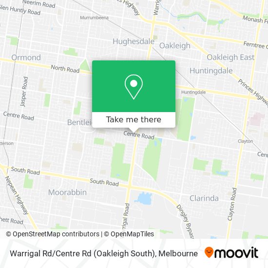 Warrigal Rd / Centre Rd (Oakleigh South) map