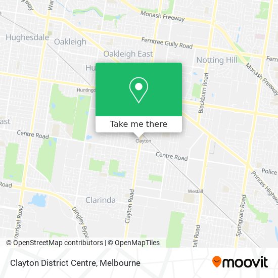 Clayton District Centre map