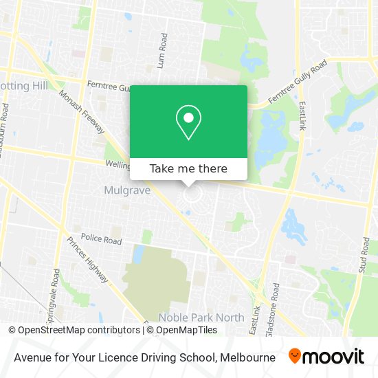 Mapa Avenue for Your Licence Driving School