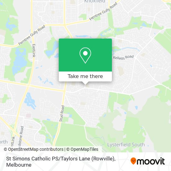 Mapa St Simons Catholic PS / Taylors Lane (Rowville)