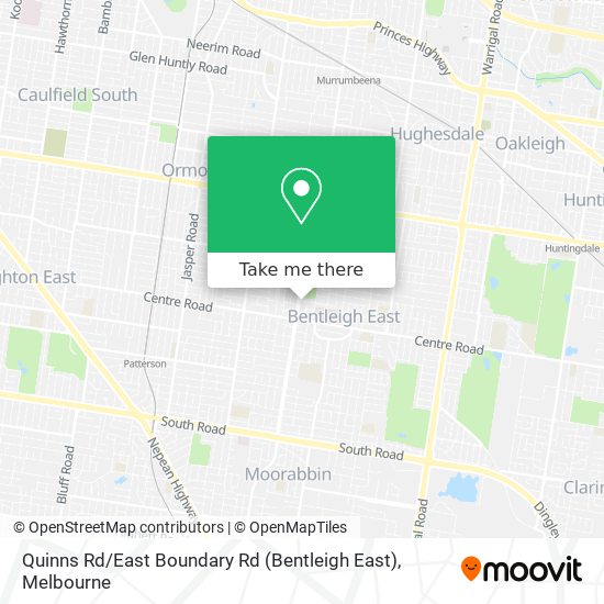 Mapa Quinns Rd / East Boundary Rd (Bentleigh East)