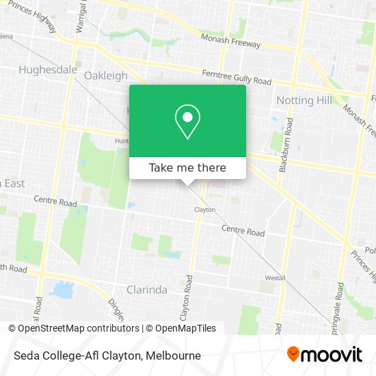 Seda College-Afl Clayton map