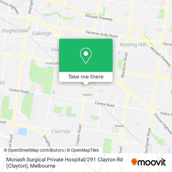 Monash Surgical Private Hospital / 291 Clayton Rd map