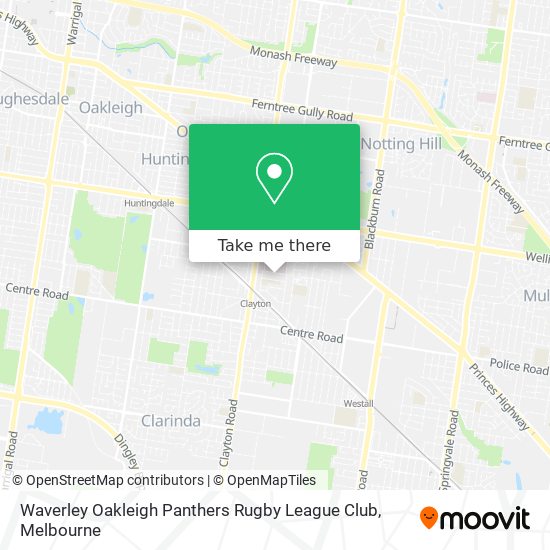 Mapa Waverley Oakleigh Panthers Rugby League Club