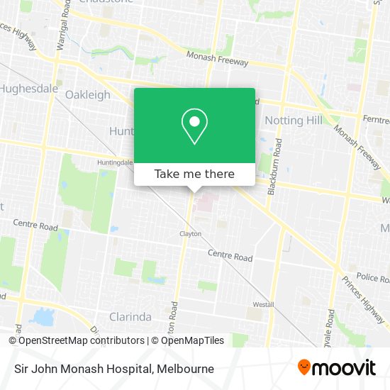 Mapa Sir John Monash Hospital