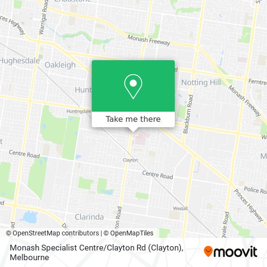 Monash Specialist Centre / Clayton Rd map