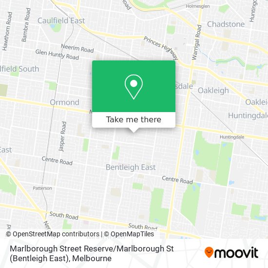 Marlborough Street Reserve / Marlborough St (Bentleigh East) map