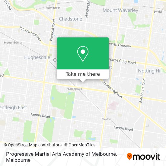 Mapa Progressive Martial Arts Academy of Melbourne