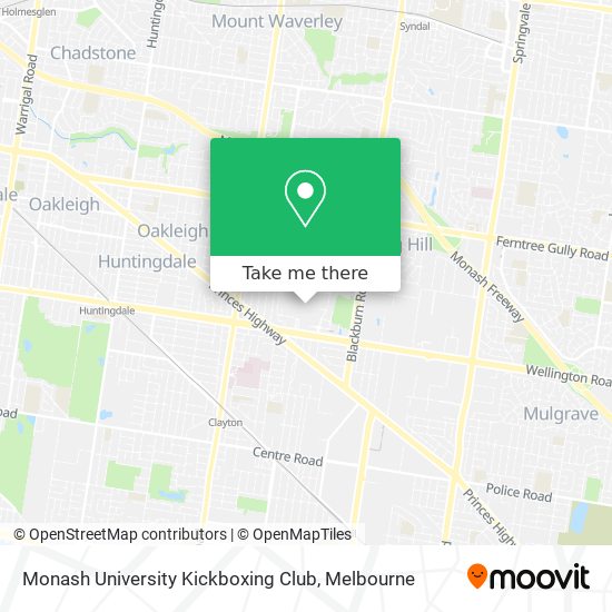 Monash University Kickboxing Club map