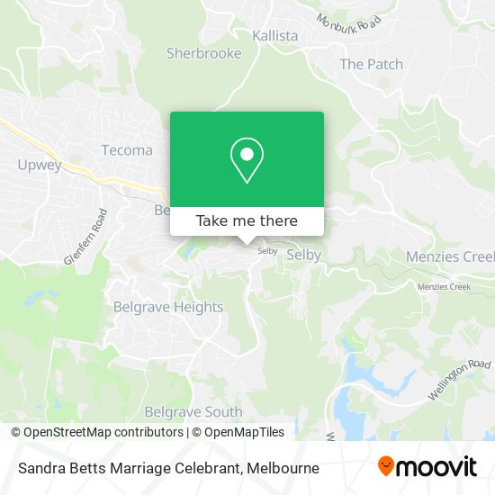 Sandra Betts Marriage Celebrant map