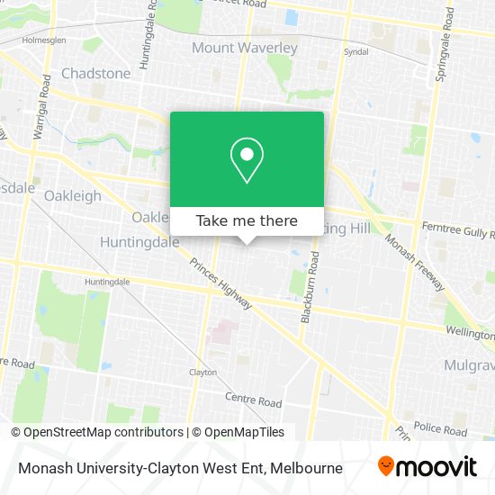 Monash University-Clayton West Ent map