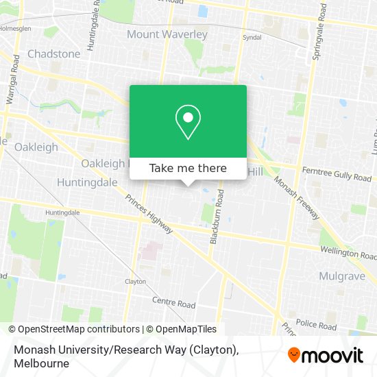 Monash University / Research Way (Clayton) map