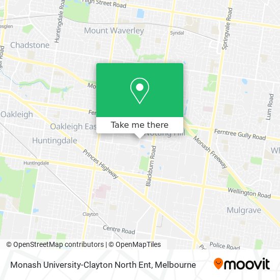 Monash University-Clayton North Ent map