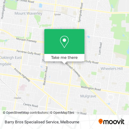 Barry Bros Specialised Service map
