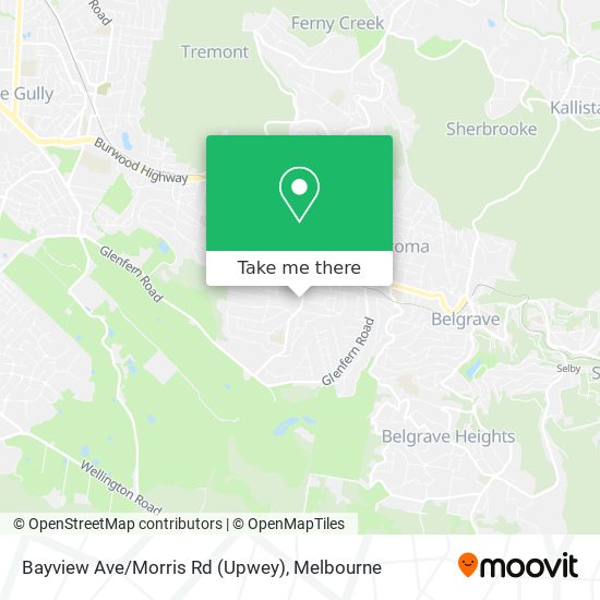 Mapa Bayview Ave/Morris Rd (Upwey)